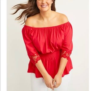 Lane Bryant NWT- CROCHET-SLEEVE CONVERTIBLE TOP